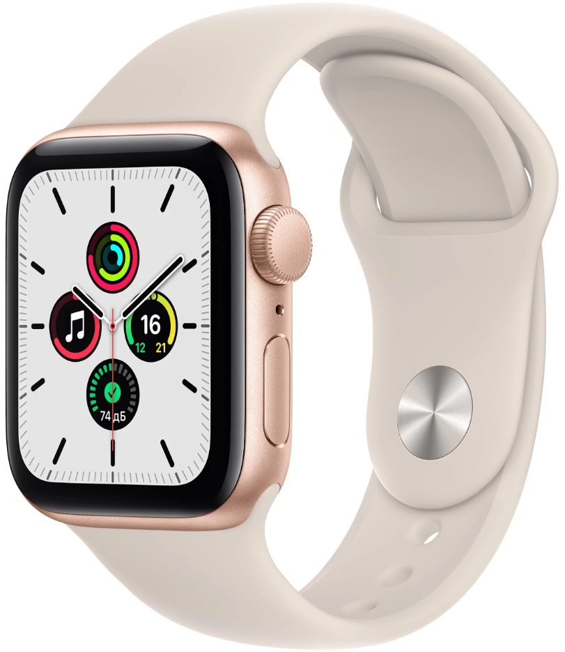 Смарт-часы Apple Watch SE GPS 40 мм, золотой/белый